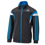 F89804 [adidasbrave ウォームアップジャケット DDZ20 キッズ J100 ブラック/ソーラーブルーS14]