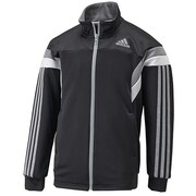 F89807 [adidasbrave ウォームアップジャケット DDZ20 キッズ J100 ブラック/ミッドグレーS14]