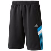 F89813 [adidasbrave ウォームアップ ハーフパンツ ジャージ DDZ22 キッズ J140 ブラック/ソーラーブルーS14]