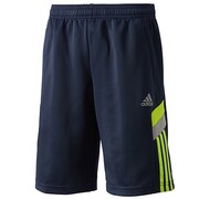 F89815 [adidasbrave ウォームアップ ハーフパンツ ジャージ DDZ22 キッズ J110 カレッジネイビー/ソーラースライム]