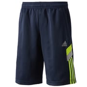 F89815 [adidasbrave ウォームアップ ハーフパンツ ジャージ DDZ22 キッズ J140 カレッジネイビー/ソーラースライム]