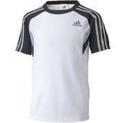 F89836 [adidasbrave CL ショートスリーブ Tシャツ 半袖 DDZ28 キッズ J140 ホワイト/ミッドグレーS14]