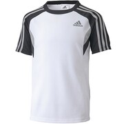F89836 [adidasbrave CL ショートスリーブ Tシャツ 半袖 DDZ28 キッズ J150 ホワイト/ミッドグレーS14]
