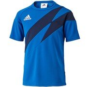 F89902 [adidasflash CL ショートスリーブ Tシャツ 半袖 DDZ37 キッズ J140 ブルービューティーF10/ホワイト]