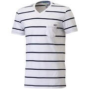 F81187 [Justin Bieber（ジャスティン・ビーバー） ストライプポケットTシャツ ANJ63 メンズ J/O ホワイト/カレッジネイビー]