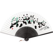 扇子 [岡本肇 新水墨扇子シリーズ うれしい楽しい 子熊猫]