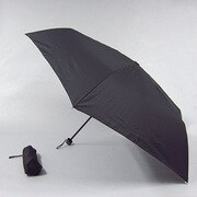 ポリエステル軽量生地70cm 大寸3段ミニ傘 無地 黒 [001201154-無地 黒]