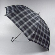 ナイロン格子プリント70cm ジャンプ傘 黒1 [001210036 黒1]