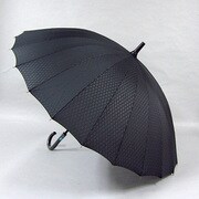 ポリエステルエンボス加工55cm 24本骨グラス骨使用 無地 黒 [001353622-無地 黒]