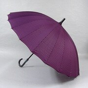 ポリエステルエンボス加工55cm 24本骨グラス骨使用 無地 パープル [001353622-無地 パープル]