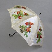 ナイロンサテンプリント60cm ジャンプ傘滑り止め付手元 ベージュ [001400034-4000 ベージュ]