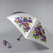 ナイロンサテンプリント55cm 3段ミニ傘 グレー [001400054-4000 グレー]