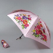 ナイロンサテンプリント55cm 3段ミニ傘 ピンク [001400054-4000 ピンク]