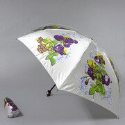 ナイロンサテンプリント55cm 3段ミニ傘 グレー [001400054-4001 グレー]