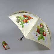 ナイロンサテンプリント55cm 3段ミニ傘 ベージュ [001400054-4001 ベージュ]