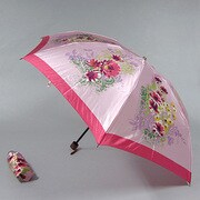 ナイロンサテンプリント55cm 3段ミニ傘 ピンク [001400054-4002 ピンク]