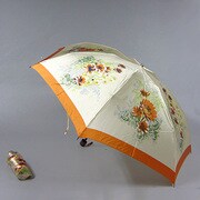 ナイロンサテンプリント55cm 3段ミニ傘 ベージュ [001400054-4002 ベージュ]