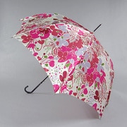 ナイロンサテンプリント60cm ジャンプ傘滑り止め付手元 ピンク [001400634-4008 ピンク]