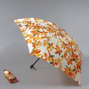 ナイロンサテンプリント55cm 3段ミニ傘 オレンジ [001400654-4006 オレンジ]