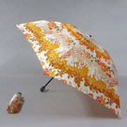 ナイロンサテンプリント55cm 3段ミニ傘 オレンジ [001400654-4007 オレンジ]
