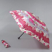 ナイロンサテンプリント55cm 3段ミニ傘 ピンク [001400654-4007 ピンク]