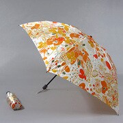 ナイロンサテンプリント55cm 3段ミニ傘 オレンジ [001400654-4008 オレンジ]