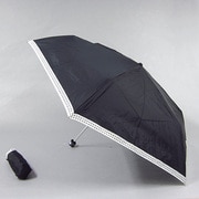 ナイロン裾水玉プリント55cm 3段ミニ傘 黒 [001401354 黒]