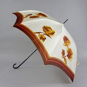 ナイロンサテンプリント60cm ジャンプ傘滑り止め付手元 ベージュ [001401736-4017 ベージュ]