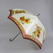 ナイロンサテンプリント60cm ジャンプ傘滑り止め付手元 ベージュ [001401736-4018 ベージュ]