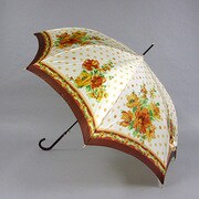 ナイロンサテンプリント60cm ジャンプ傘滑り止め付手元 ベージュ [001401736-4019 ベージュ]