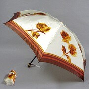 ナイロンサテンプリント55cm 3段ミニ傘 ベージュ [001401756-4017 ベージュ]