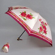 ナイロンサテンプリント55cm 3段ミニ傘 ピンク [001401756-4018 ピンク]