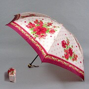 ナイロンサテンプリント55cm 3段ミニ傘 ピンク [001401756-4019 ピンク]