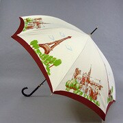 ポリエステル街並みプリント60cm ジャンプ傘 ベージュ [001402036-4021 ベージュ]