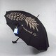 001404234-黒 ポリエステル パイナップル柄55cm ジャンプ傘 16本骨 黒