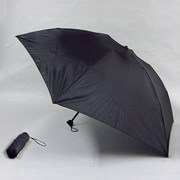 ポリエステル軽量傘 55cm 3段ミニ傘 108ｇ 無地 黒 [001421554-無地 黒]