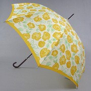 ポリエステル 花プリント 60cm ジャンプ傘 イエロー [001430234-4302 イエロー]
