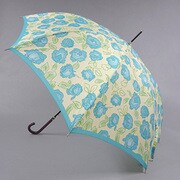 ポリエステル 花プリント 60cm ジャンプ傘 グリーン [001430234-4302 グリーン]