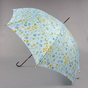 ポリエステル 花プリント 60cm ジャンプ傘 ブルー [001430334-4303 ブルー]