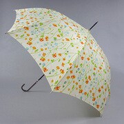 ポリエステル 花プリント 60cm ジャンプ傘 ベージュ [001430334-4303 ベージュ]