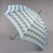 ポリエステル 花プリント 60cm ジャンプ傘 ブルー [001430334-4304 ブルー]