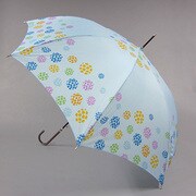ポリエステル 花プリント 60cm ジャンプ傘 ブルー [001430334-4305 ブルー]
