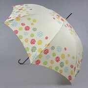ポリエステル 花プリント 60cm ジャンプ傘 ベージュ [001430334-4305 ベージュ]