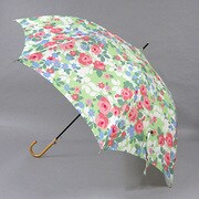 ポリエステル 花プリント 60cm ジャンプ傘 グリーン [001430634-4306 グリーン]