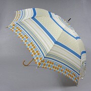 ポリエステル ドットボーダー 60cm ジャンプ傘 ベージュ [001430634-4307 ベージュ]