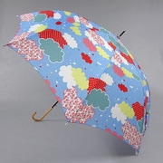 ポリエステル 雲 60cm ジャンプ傘 ブルー [001430634-4308 ブルー]