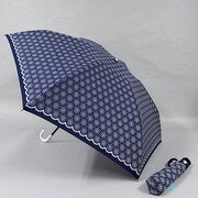 ポリエステル パンチング 55cm 3段ミニ傘 紺 [001431054-4310 紺]