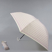 ポリエステル パンチング 55cm 3段ミニ傘 ベージュ [001431054-4310 ベージュ]