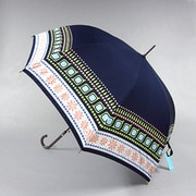ポリエステル レトロモチーフ 60cm ジャンプ傘 紺 [001431134-4311 紺]