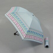ポリエステル レトロモチーフ 55cm 3段ミニ傘 ブルー [001431154-4311 ブルー]